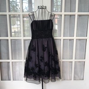 Black and Purple Floral Formal Dress